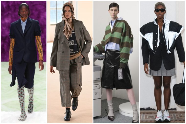 21～22年秋冬ミラノ・コレクション シンプルデザインを色柄で変化