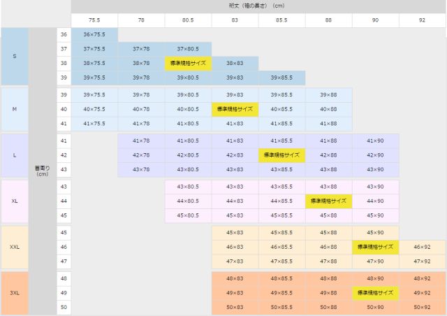 レギュラーサイズ表rev1