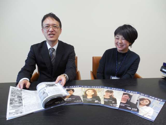 4℃ホールディングス執行役員業務担当兼経営企画の延岡一志さん(写真左)と、エフ・ディ・シィ・プロダクツ総務部人事課長の小峰興子さん
